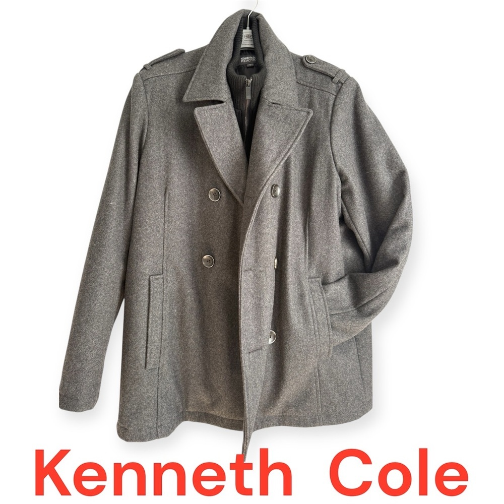 Kenneth Cole Reaction Charcoal Pea Coat size L